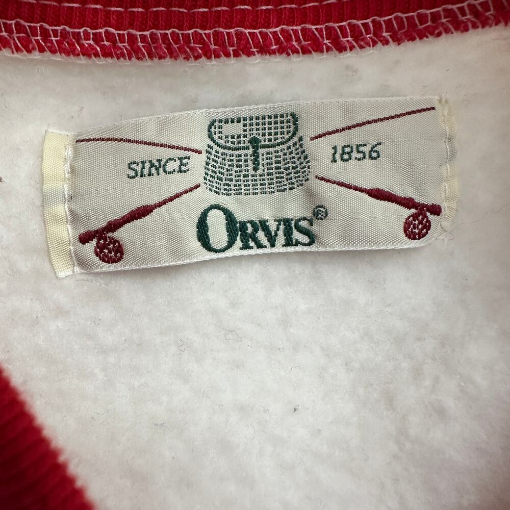 Orvis Womens Vintage Sweatshirt Jacket Size‎ M Cardinal Bird Nature Cottagecore - Picture 3 of 7